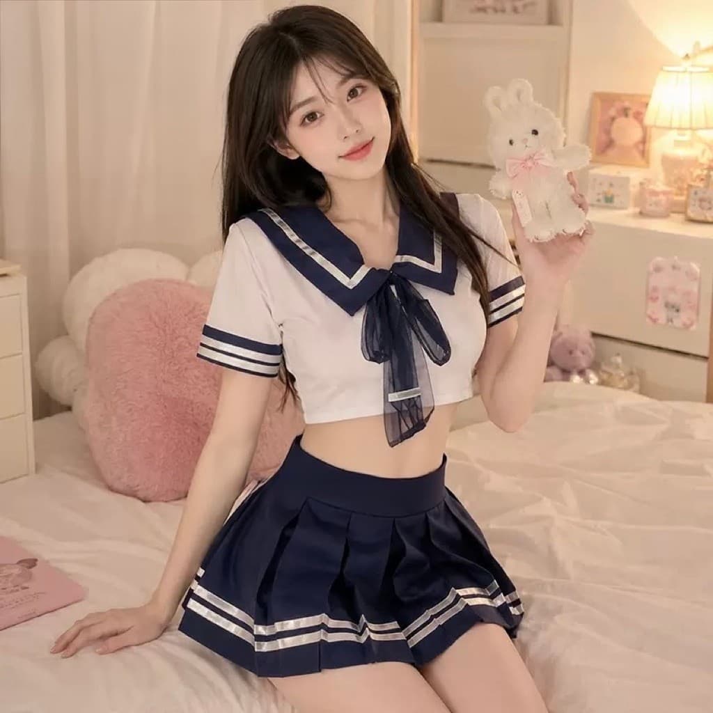 LOVELACE #1205 Pakaian Sexy Wanita Cosplay Anak Sekolah 3