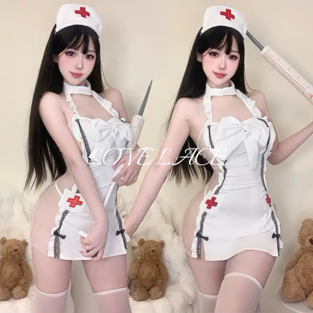 LOVELACE #2501 Lingerie Sexy Suster + Bando | Kostum Perawat
