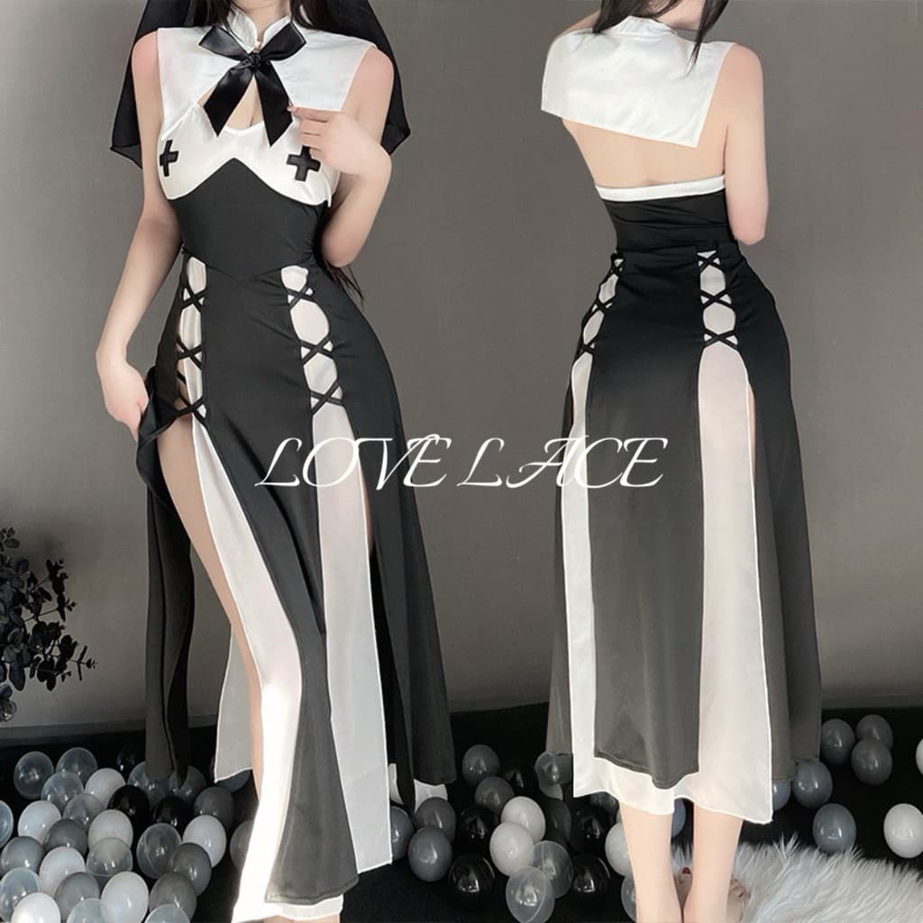 LOVELACE #2717 One Set Kostum Cosplay Biarawati Suster