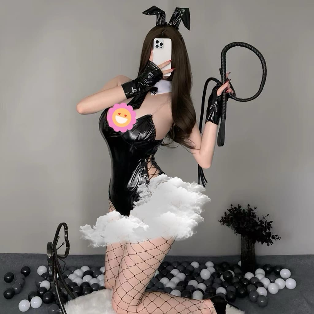 LOVELACE #1101 Sexy Bodysuit Lingerie Rabbit + Bando + Stocking + Dasi 6