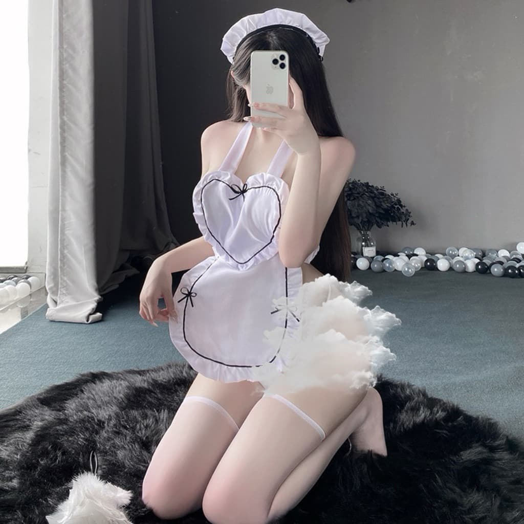 #7302 Sexy Lingerie Pelayan Kostum Cosplay 2