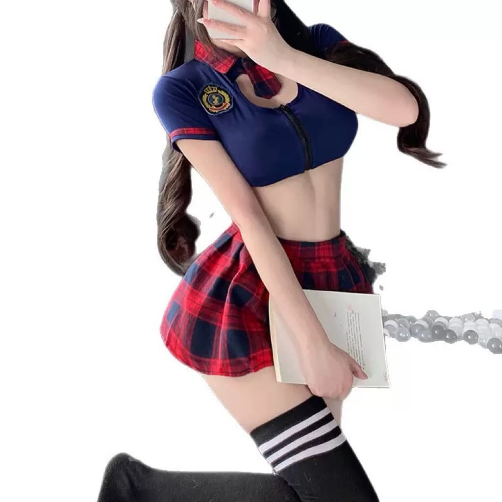 LOVELACE #1686 Pakaian Sexy Wanita Kostum Anak Sekolah + Bando 7