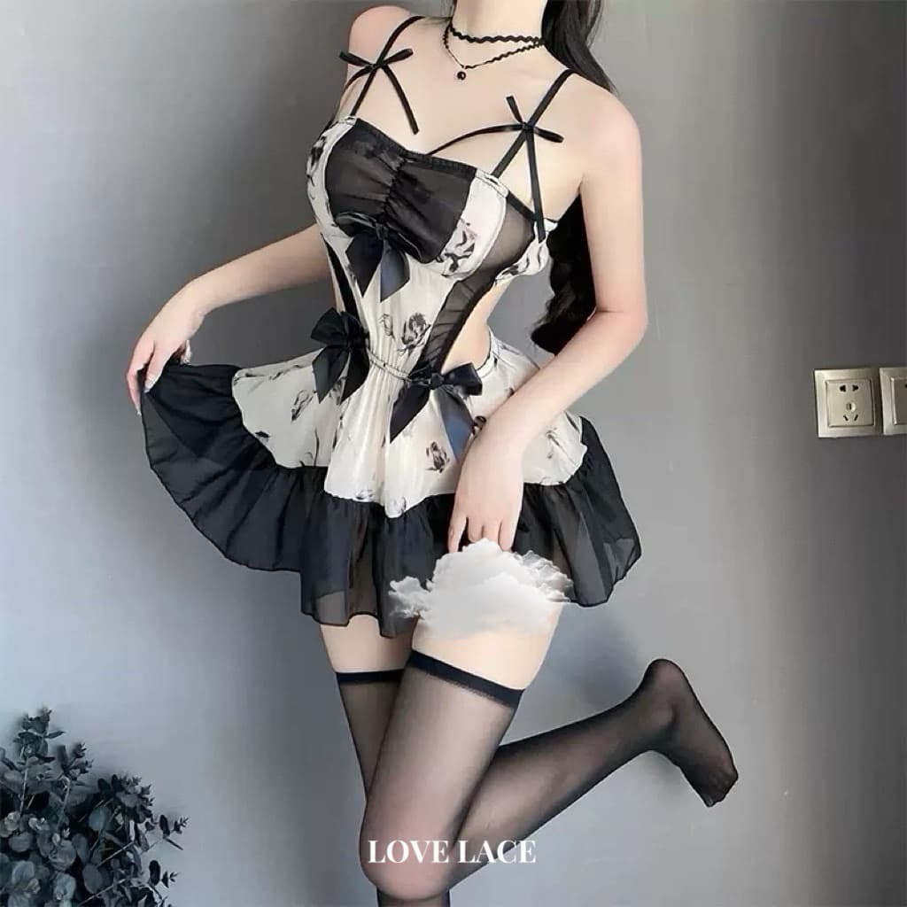 LOVELACE #0230 Lingerie Dress Babydoll + Choker 2