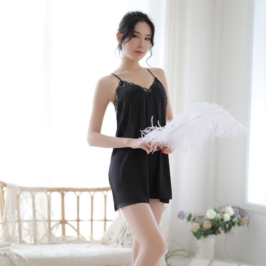 LOVELACE #1903 Baju Tidur Wanita Dress Satin + Gstring 9