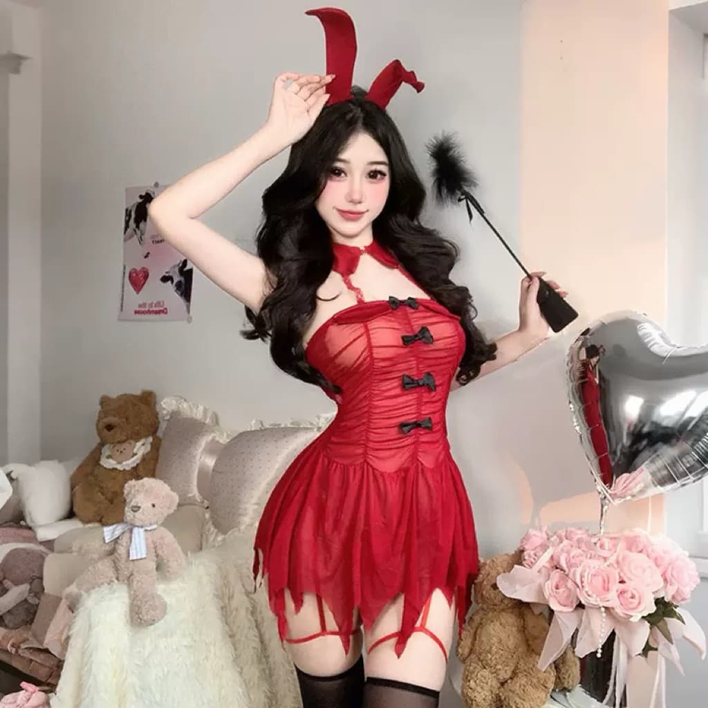 LOVELACE #0962 Lingerie Dress Sexy Babydoll + Bando 3
