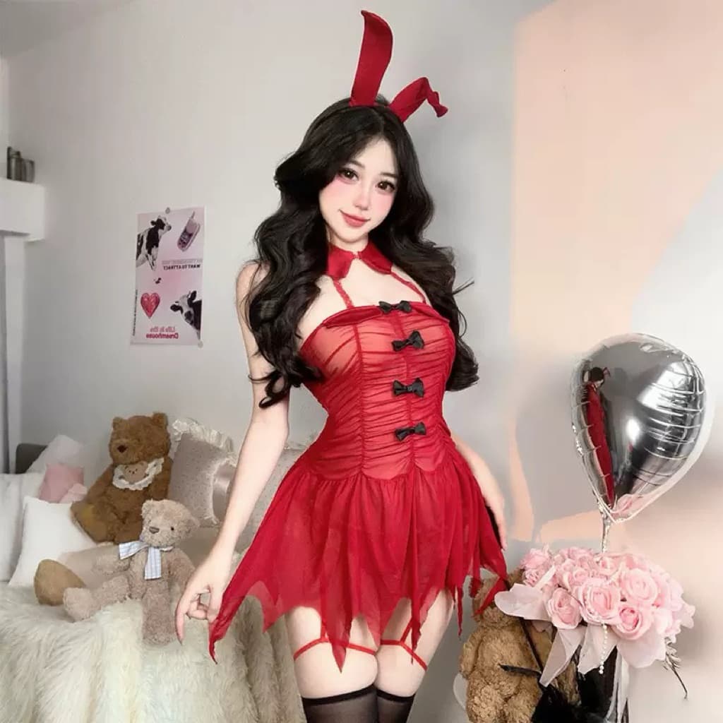 LOVELACE #0962 Lingerie Dress Sexy Babydoll + Bando 5