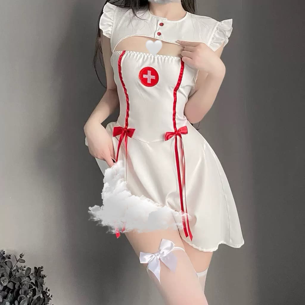 LOVELACE #0281 Dress Sexy Kostum Suster + Bando 2